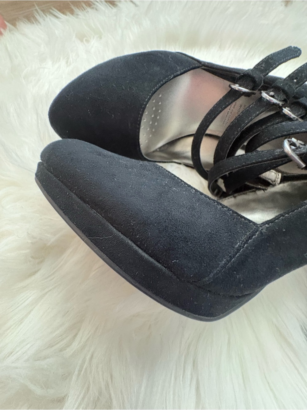 Worthington Black Triple-Strap Heels - Picture 6 of 8